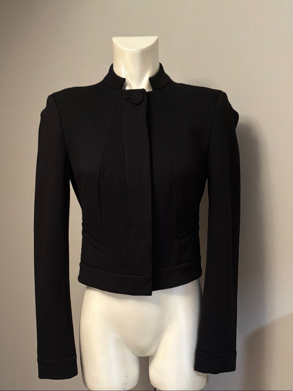 Mexx Black Cropped Collarless Blazer